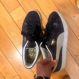 Puma Suede Black and Gray Sneakers